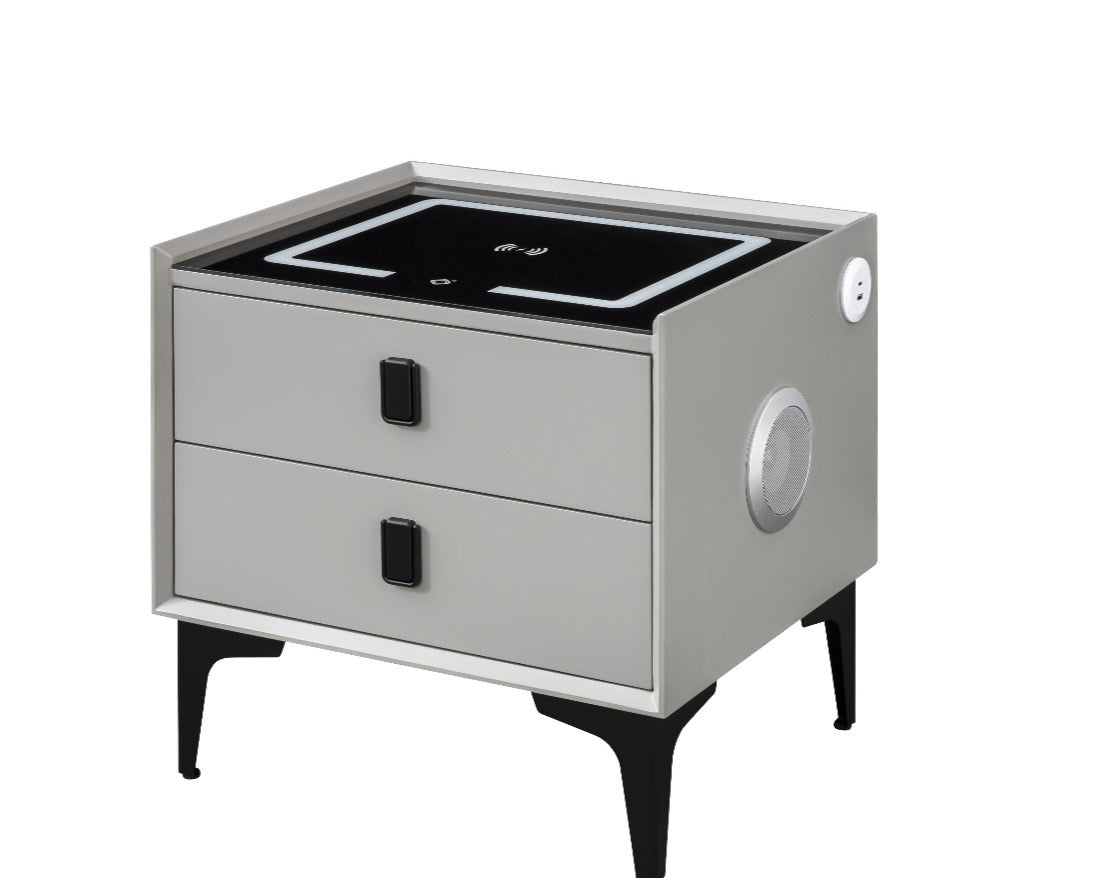Multi - purpose bedside table (speaker / LED light / wireless charger)